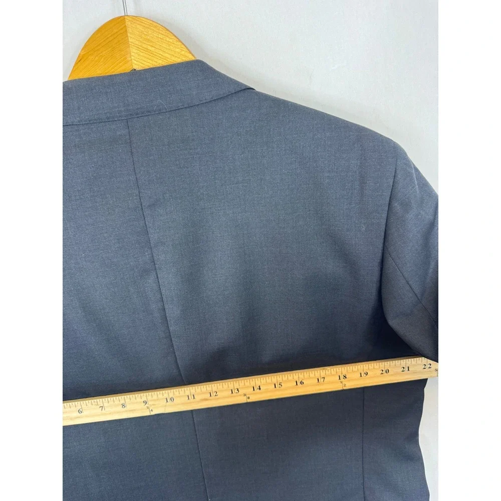 Indochino Mens 44 Charcoal Gray  Wool 2-Button Suit Jacket Blazer Ticket Pocket